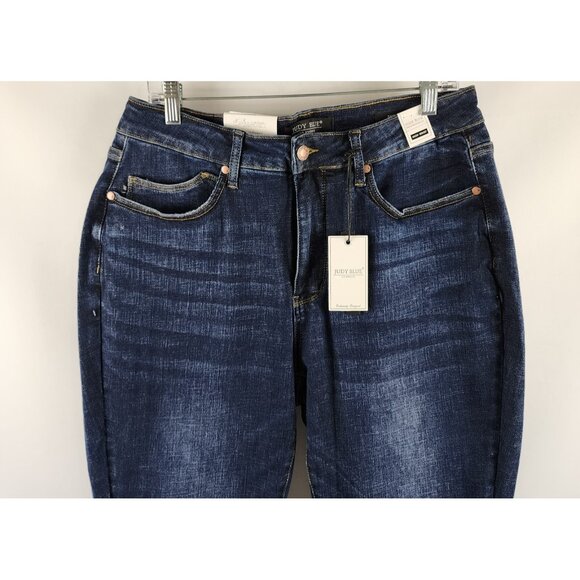 Judy Blue Jeans Womens Plus 14W Blue Tummy Control Skinny Fit Denim (32x27) NWT - Picture 2 of 13